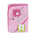 Serviette à capuche 100% coton éponge de couleur rose